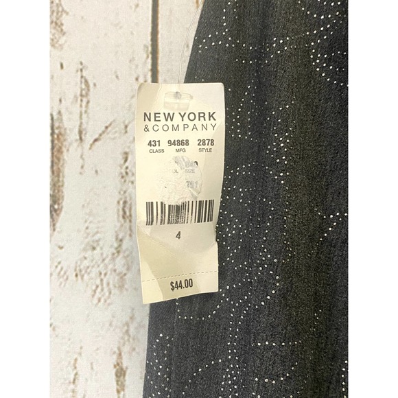 NWT New York & Co Dark Gray And Silver Slacks - Picture 4 of 4